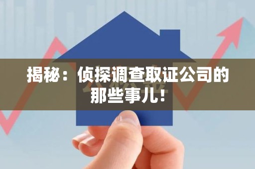 永春揭秘：侦探调查取证公司的那些事儿！