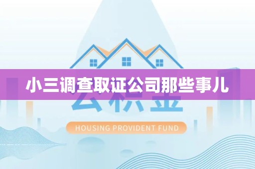 永春小三调查取证公司那些事儿