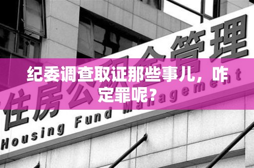 永春纪委调查取证那些事儿，咋定罪呢？
