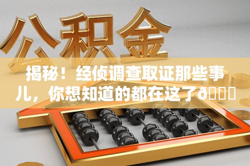 永春揭秘！经侦调查取证那些事儿，你想知道的都在这了😎