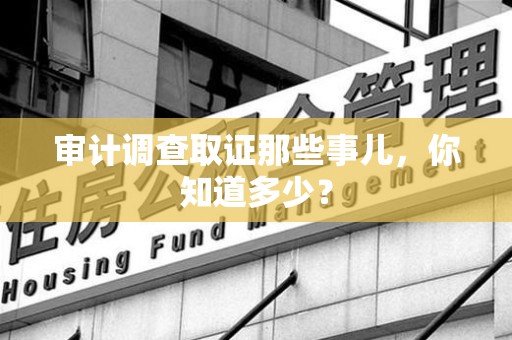 永春审计调查取证那些事儿，你知道多少？