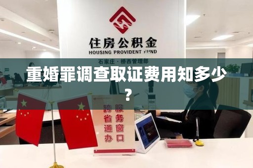 永春重婚罪调查取证费用知多少？