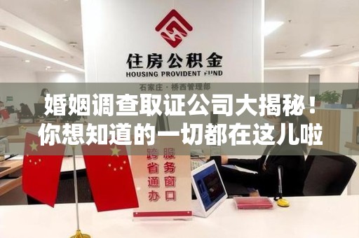 永春婚姻调查取证公司大揭秘！你想知道的一切都在这儿啦😉