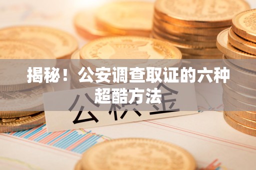永春揭秘！公安调查取证的六种超酷方法