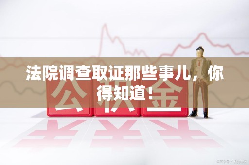 永春法院调查取证那些事儿，你得知道！