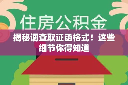 永春揭秘调查取证函格式！这些细节你得知道